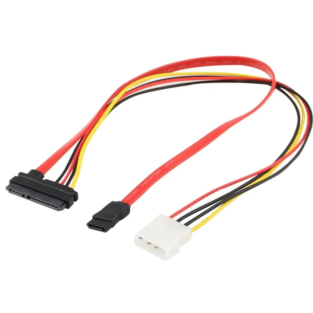 

Sata 7+15P 22Pin to 7+4Pin SATA Data Power Cable Male To Female Hard Drive Extender Adapter Serial ATA Extension Cable Cord