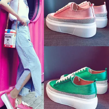 

Flat bottom platform shoes white shoes female summer 2018 new wild casual platform casual shoes