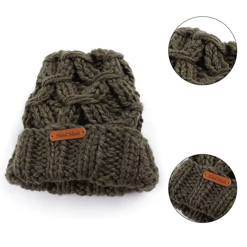 Женская шапка Skullies плюс бархатная шапка набивная вязаная шапка с толстыми складками теплая шерстяная Милая вязаная шапка с конским хвостом