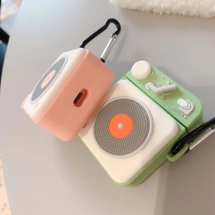 Чехол для наушников для Airpods 1 2 Чехол чехол 3D мультфильм ретро радио силиконовый чехол для Air pods 1 2 airpods чехол с металлической пряжкой