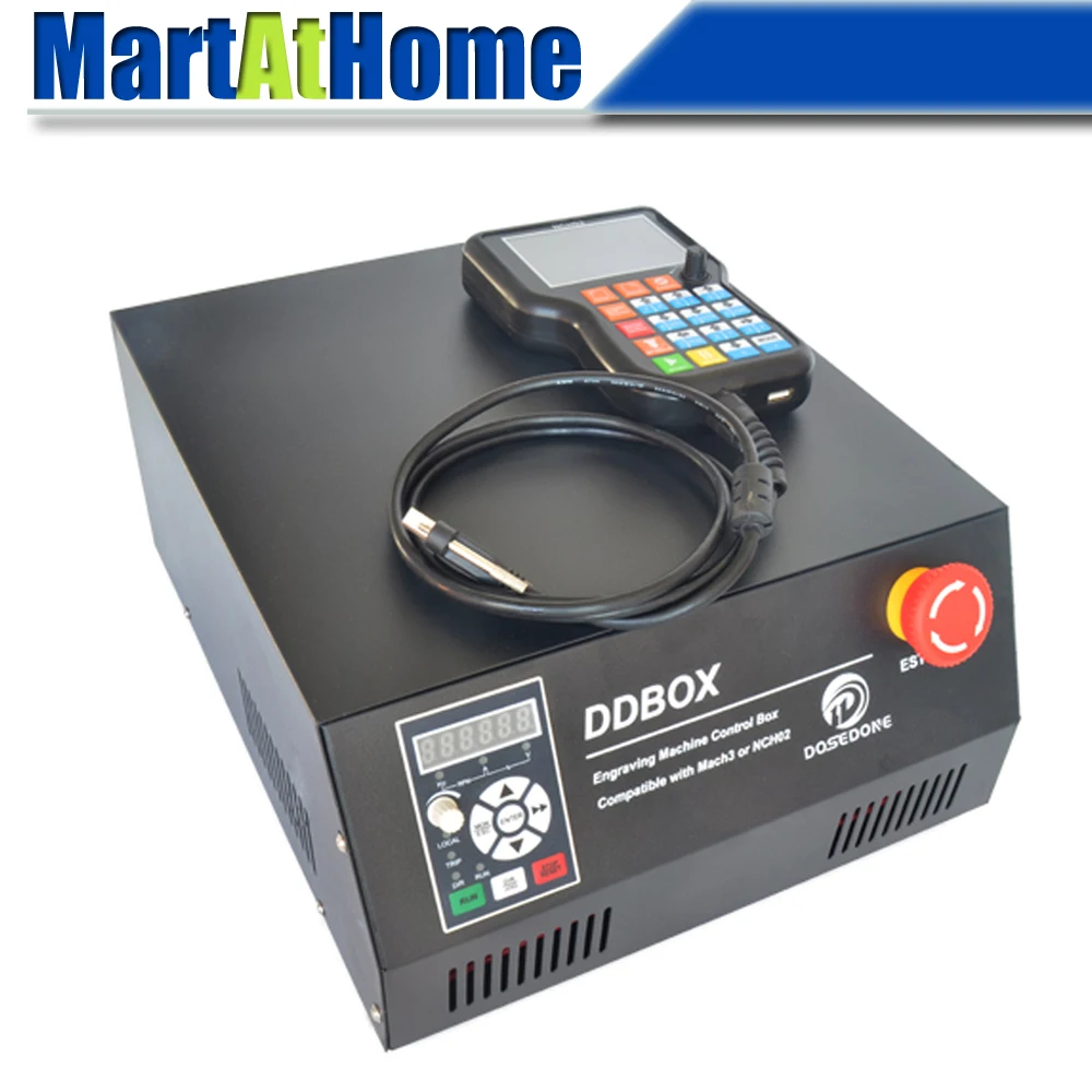 

DDBOX 4 Axis CNC Router Control Box 220V w/ 1.5KW VFD & NCH02 Offline Control Handle Support U-disk for DIY CNC Router Machine