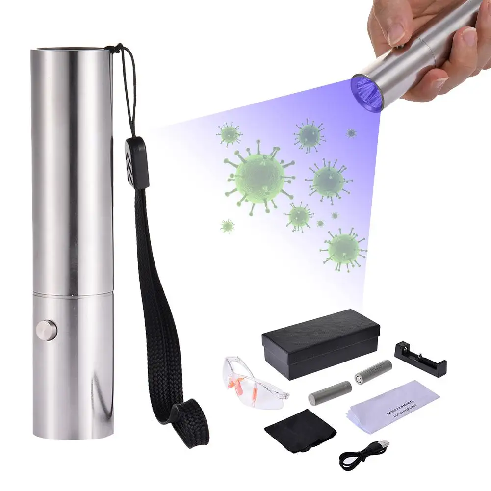 

Portable UVC Sterilizer Lamp Set With Goggles Usb Led Germicidal Flashlight Mask Phone Disinfection Tableware Bacterial Light