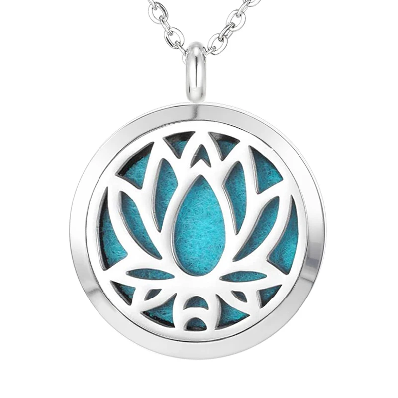 004 Essential Oil Diffuser Locket Pendant Necklace