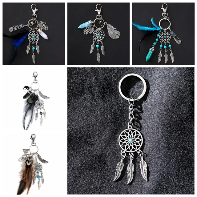 Sichumaria Personalized Keychains For Girls,Handbag Or Purse With Agate &  Feather Charm Keyring,Key Ring For Car And Bike,Dream Catcher Keychain  (Black) : : Bags, Wallets and Luggage