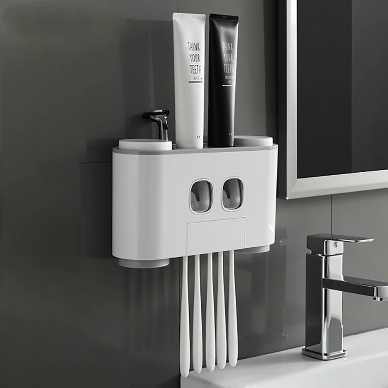 

Bathroom Automatic Toothpaste Dispenser Toothpaste squeezer Wall Paste Mounted Toothbrush holder Bathroom accessories set