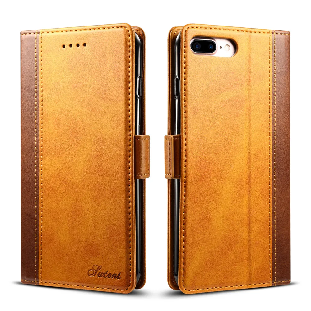 For iPhone 7 Plus Colorblock phone case for 6 6s 8 Flip the card protective shell holster | Мобильные телефоны и