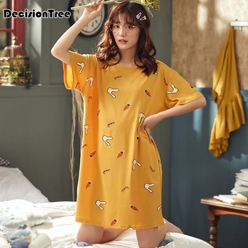 

2020 women sleepwear pure cotton flannel nightgown long sleeves sleep wear sleep dress fatten ladies plus nightwear