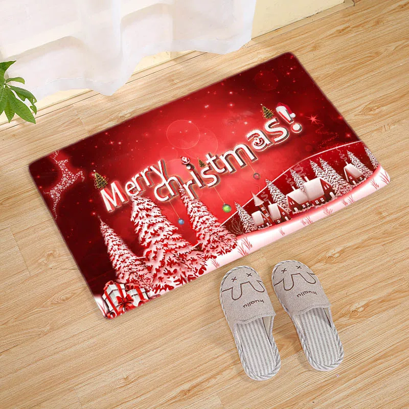 Рождественский коврик Санта Клаус фланелевый Придверный коврик рождественские украшения для дома Рождественские вечерние сувениры год