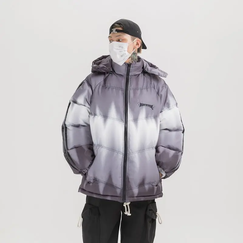 2019 Oversize Dikke Losse Mannen Puffer Jas Streetwear Jonge mannen Hooded Parka Winter Jas Tie Dye Overjas Harajuku Japanse 2019 Oversize Dikke Losse Mannen Puffer Jas Streetwear Jonge mannen Hooded Parka Winter Jas Tie Dye Overjas Harajuku Japanse