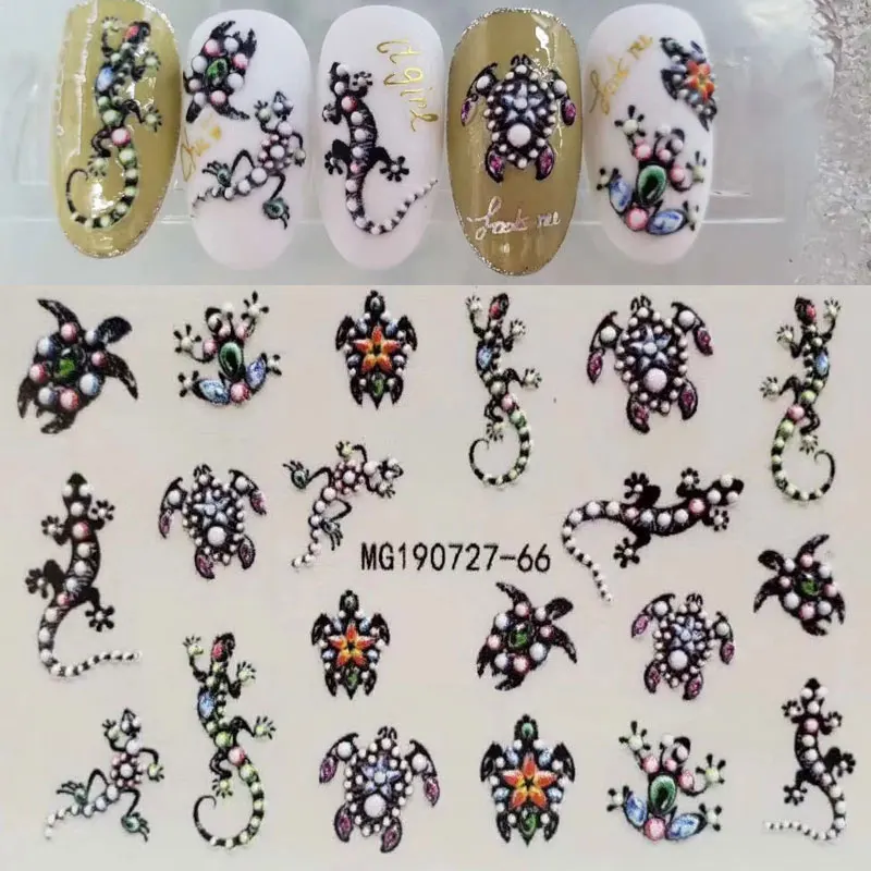 1pc 3D Acrylic Engraved Natural black butterfly Nail Sticker Nail Water Decals Fashion Empaistic Nail Water Slide Decalsi