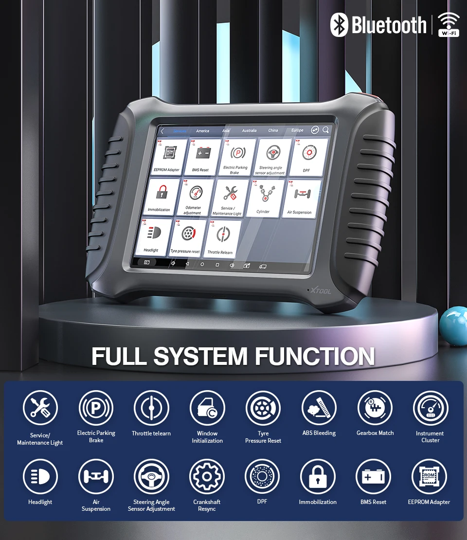 Автомобильный диагностический сканер XTOOL A80 с Bluetooth/Wi Fi OBD2 полный комплект