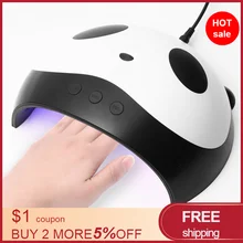 36 Вт УФ-светодиодный Гель-лак для ногтей, лампа для отверждения, милая панда, Сушилка для ногтей, маникюр, ногти, педикюр, машина с USB зарядкой, инструмент для дизайна ногтей