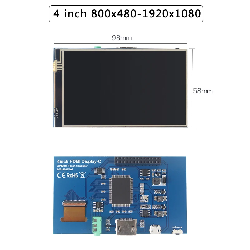 4 дюймовый 3 5 сенсорный экран Raspberry Pi 800x480 IPS Регулируемый ЖК дисплей с подсветкой