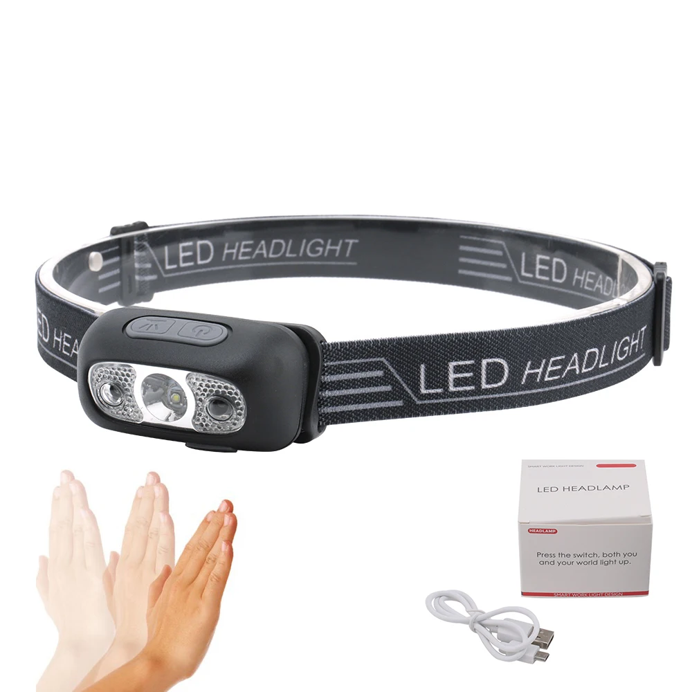 Boruit LED Headlamp USB Rechargeable Cycling Headlight B6 Head Torch Camping Fishing Flashlight 500lm Mini Light on the Head|Headlamps| - AliExpress