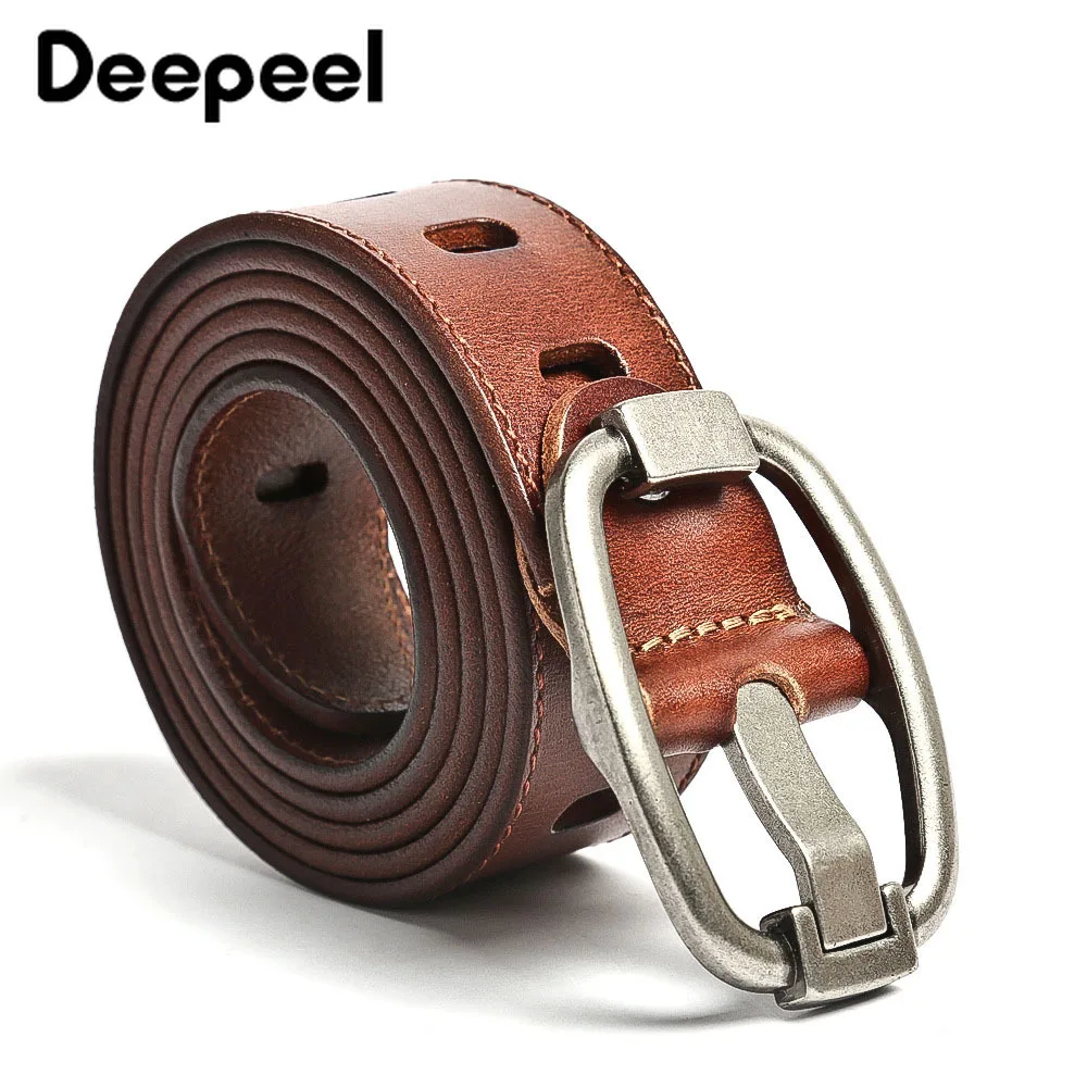 Deeppel 1 шт., 3,8*120 см, мужские ремни из натуральной воловьей кожи, ковбойский пояс с пряжкой из нержавеющей стали, Молодежные джинсы, DecorativeYB609