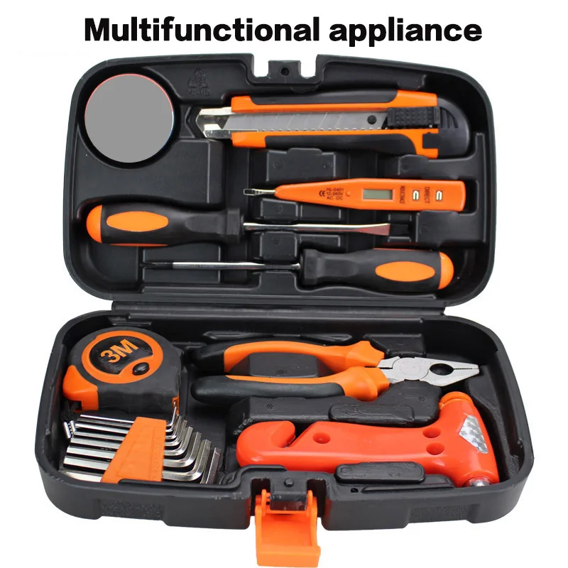 

Small 9-piece Set of Emergency Tools Safety Hammer Hardware Tool Set Car Box Toolbox Multifunctional Tools