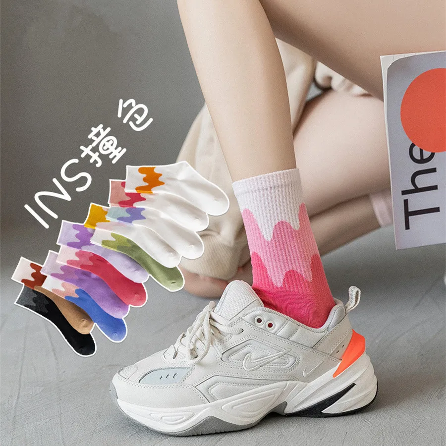 Модные женские носки Pinkycolor для девушек новинка уличные спортивные Утепленные зимние однотонные цветные