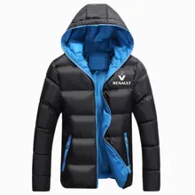 Высококачественная Мужская пуховая куртка с принтом, теплая утепленная брендовая зимняя мужская куртка, мужские парки с дизайном Renault S-5XL