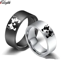 Мистер MRS парное кольцо Вместе навсегда палец кольцо модный простой титановый металлический ювелирный милый Микки Минни символ модный подарок