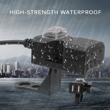 

5V 3.1A Waterproof Motorcycle Dual USB Charger Outlet Power Socket Power Adapter Moto Car DC Charger Switches For Motor