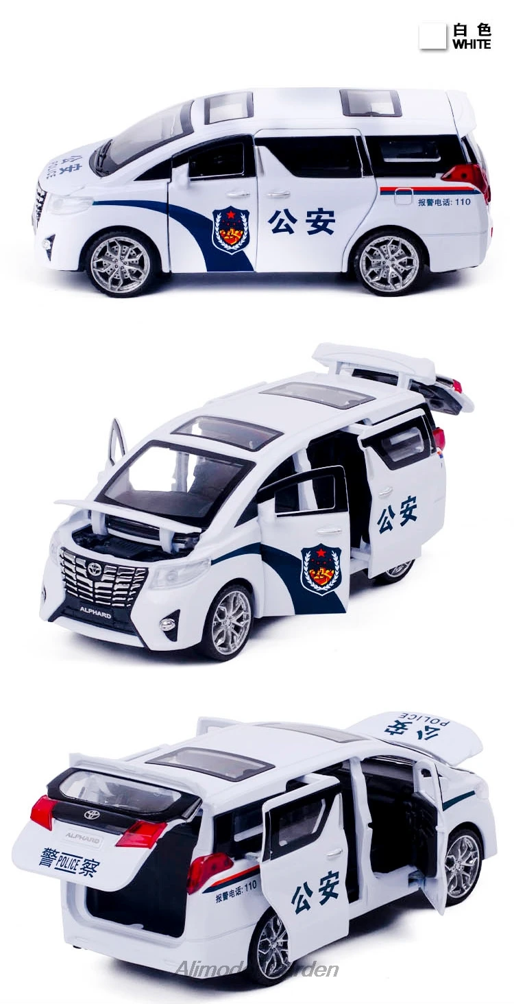 1:32 Alphard MPV Diecasts& Toy Vehicles металлическая модель автомобиля звуковой светильник коллекция автомобилей игрушки для детей Рождественский подарок