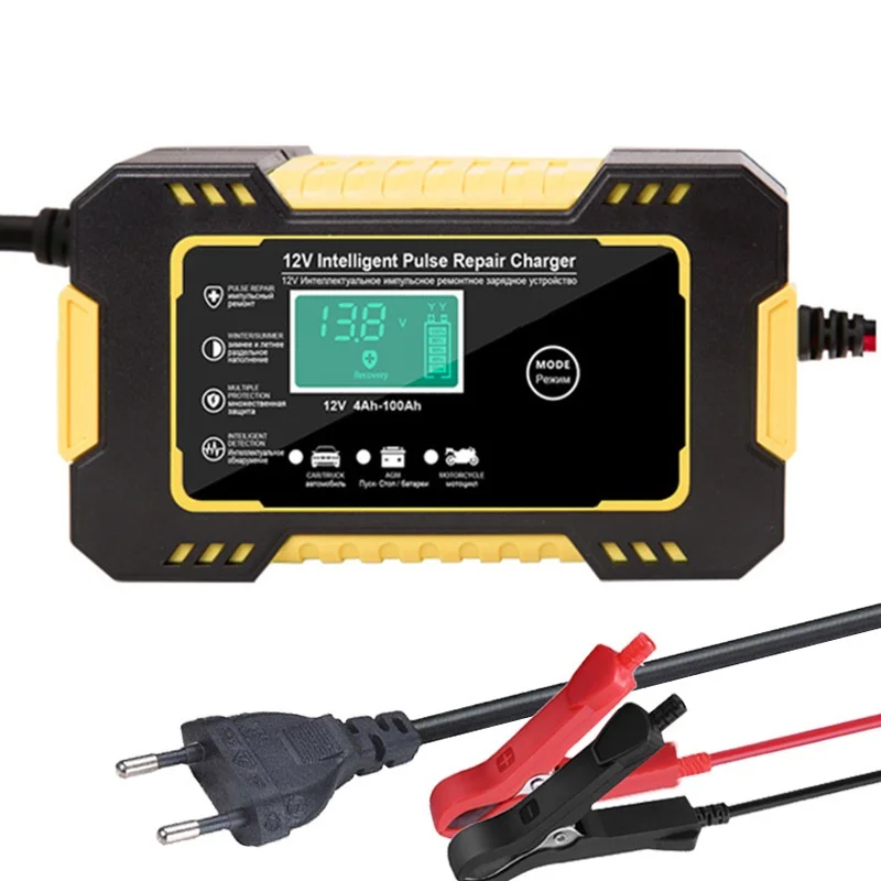  12V 6A Зарядное устройство для батареи автомобиля, сенсорный Экран импульсный ремонт ЖК дисплей для Авто Мото Быстрый Мощность зарядки В…