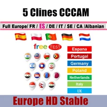 DVB-S2 ТВ спутниковый ресивер полный CCcam Cline 1 год Европа 5 линий IP ТВ Испания Португалия Ccam сервер GTmedia быстрый и стабильный v7s