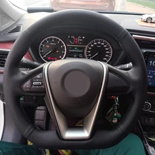 High Quality cowhide Top Layer Leather handmade Sewing Steering wheel covers protect For Nissan LANNIA