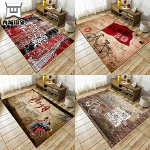 Ностальгический винтажный Лофт ковер коврики старая мебель грязное сопротивление нескользящая поверхность кристалл бархат Войлок области ковер для гостиной