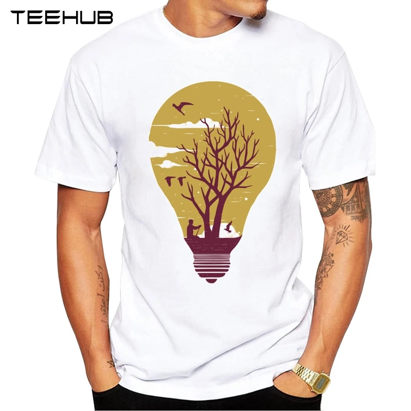 TEEHUB мужские новые модные женские топы с принтом лампы и ветра хипстерские