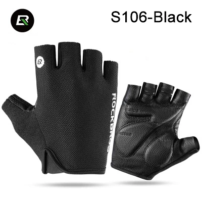ROCKBROS PRO велосипедные перчатки спортивные перчатки MTB Горные перчатки для мотоцикла гелевые подушечки противоударные велосипедные спортивные перчатки - Цвет: S106-Black