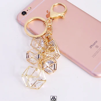 

Fashion Geometric Key Chain Cute Keychain for Women Bag Car Key Ring Holder Couple Jewelry Acessory 001sl