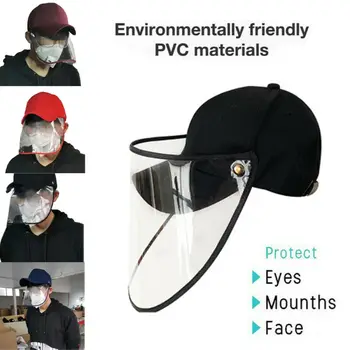 

Hat-Mounted Transparent Hat Anti-fog Saliva Face Shield Eye Protective 2020
