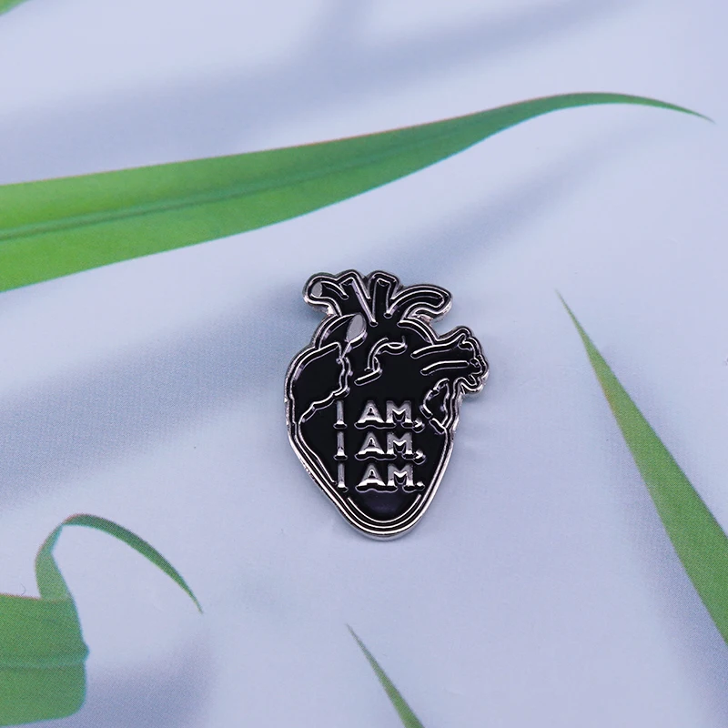 

I am anatomical heart pin Sylvia Plath inspired Gothic art accessory