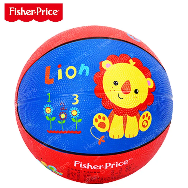 Fisher-Price детские игрушечные мячи Баскетбол мультфильм животных 7 дюймов резиновый надувной мяч детский мяч детские развивающие игрушки для детей - Цвет: F0515-lion
