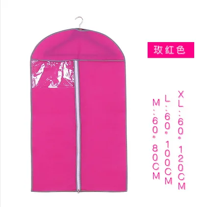 1 Piece Clothes Dust Cover With Zipper Coat Garment Bag Household Pakcing Storage Protector Suit Hanging Bags Clothing Storage C - Цвет: rose red