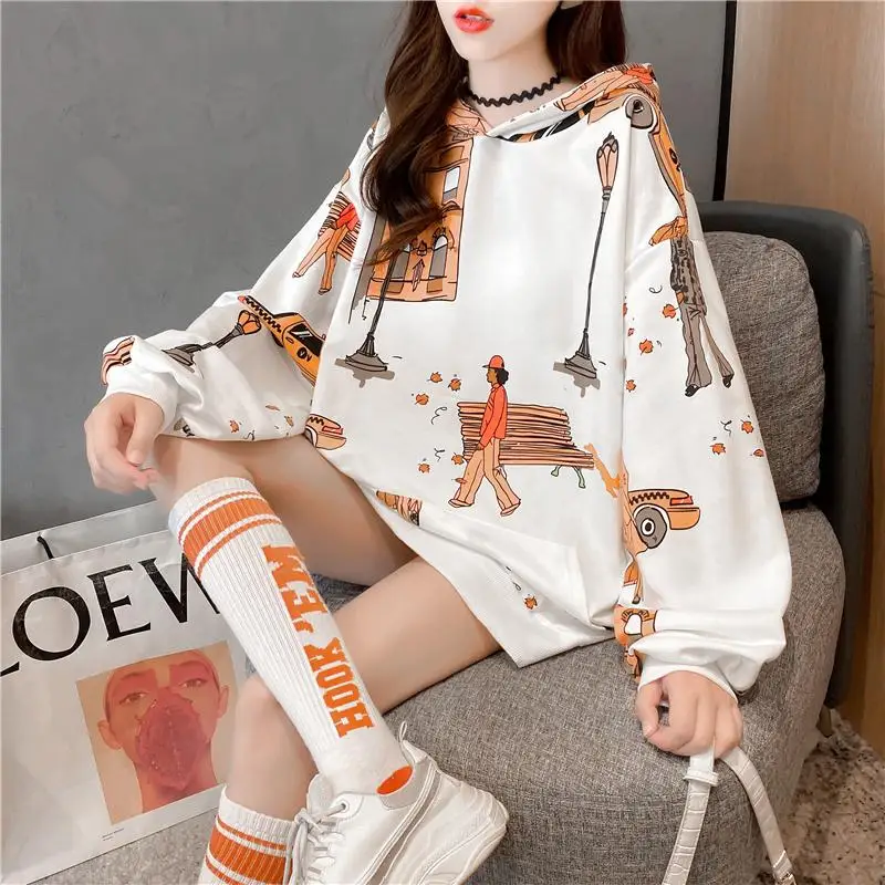 

Original Korean women plus velvet thick winter hooded sweatershirt