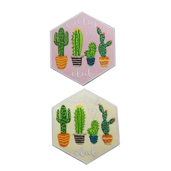 

10pcs/lot Cactus Exquisite Embroidery Patches Heart Backpack Clothing Decoration Accessories Diy Iron Heat Transfer Applique