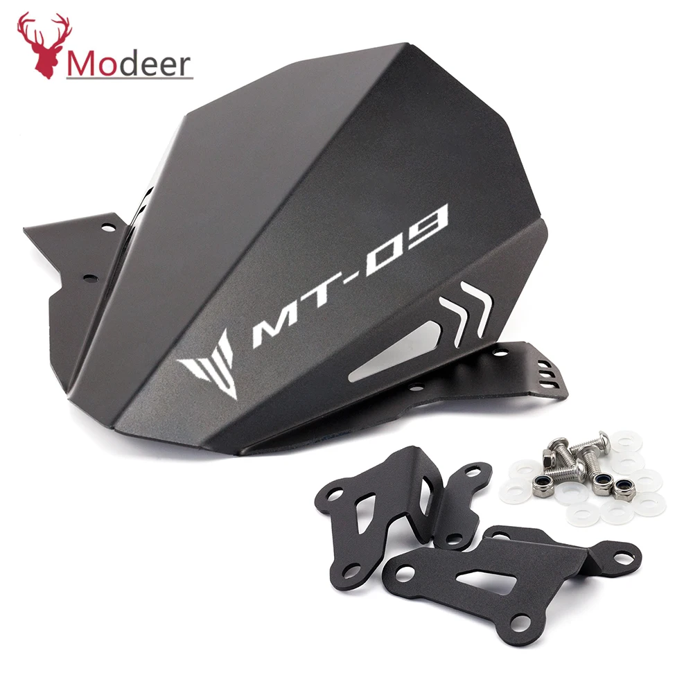 Motorcycle Windshield Windscreen Aluminum Kit Deflector Fits For YAMAHA MT-09 MT 09 2017 2018 2019 MT09 FZ09 FZ-09 17'-19' (14)