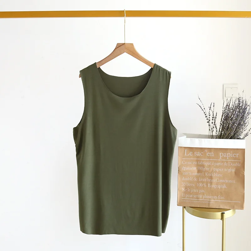 Summer new men's vest modal inner wear base fitness wide-shoulder sports plus size pajamas cool and loose singlet underwear