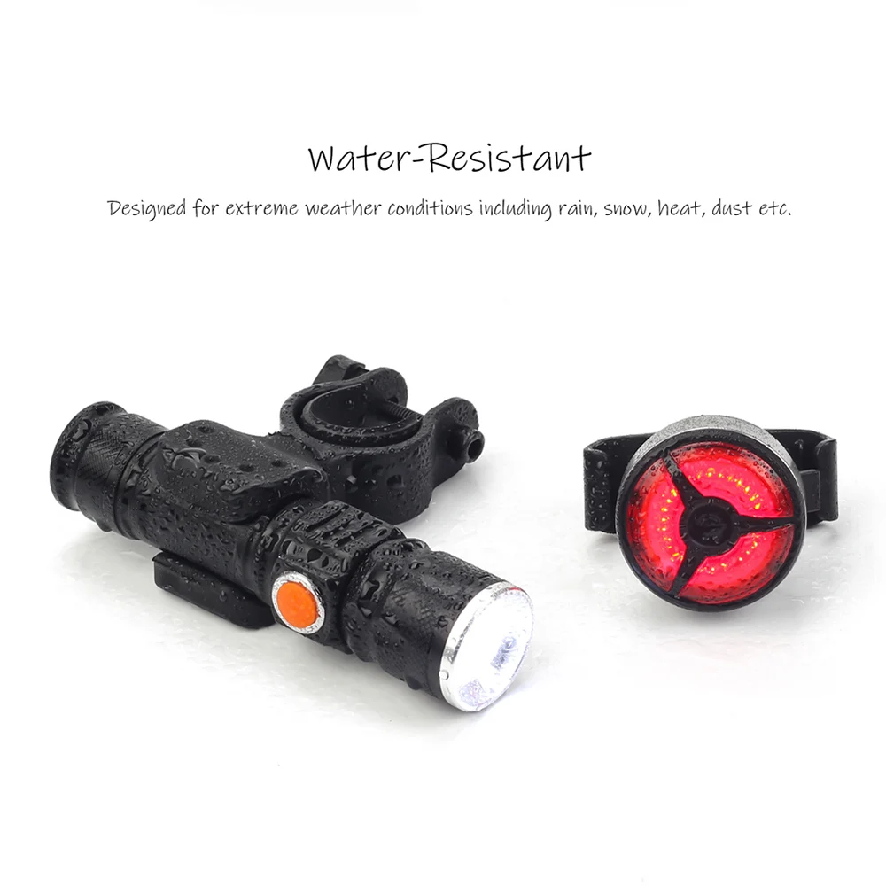 BIKEIN Mountain Bike Led Front Torch+Taillight USB Rechargeable Light Cycling Road Bike Handlebar MTB Bicycle Mount Accessories