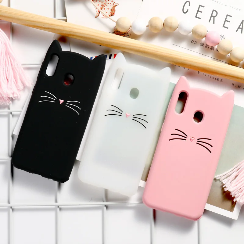

Cute Cat Case For Samsung A7 2018 Case Samsung A50 A30 A70 A3 A5 A7 2017 2016 A8 A6 A9 2018 M10 M20 M30 Note 8 9 Cases Silicone