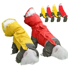 Дождевик для собак, светоотражающий водонепроницаемый комбинезон для собак, одежда с капюшоном, дождевик для собак, плащ для маленьких, средних и больших питомцев, золотистый ретривер