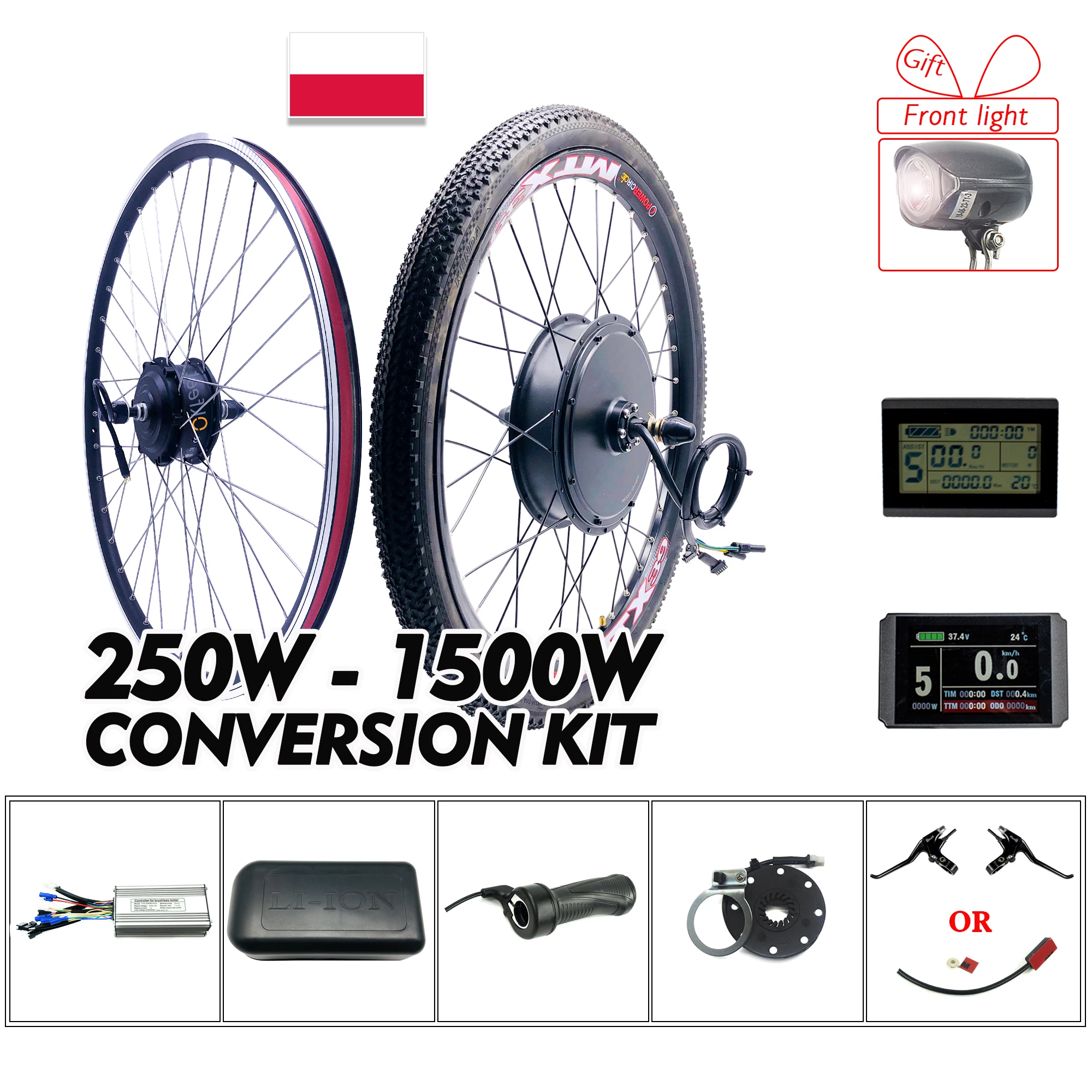 Набор для преобразования eBike 48V 1500W 1000W 36V 250W переднее колесо мотор эпицентра