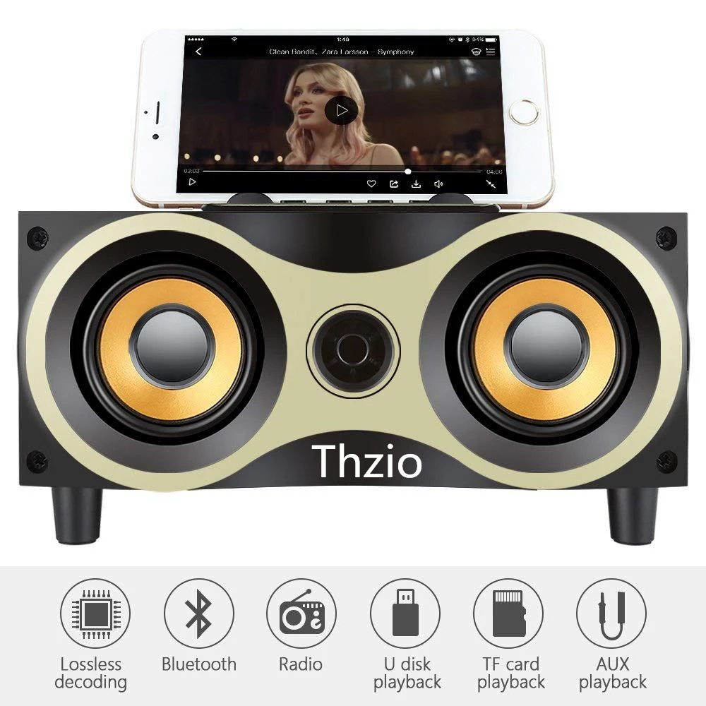 Thzio беспроводной деревянный Bluetooth динамик Hifi Саундбар сабвуфер домашний кинотеатр музыкальный центр громкий динамик AUX FM MP3 музыкальный Бумбокс
