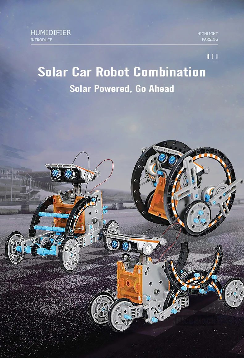 12 en 1 Kit de robot solar STEM: set educativo de experimentos de ciencias,  ¡el regalo ideal para niños y niñas, obsequio de Navidad y Halloween, pres