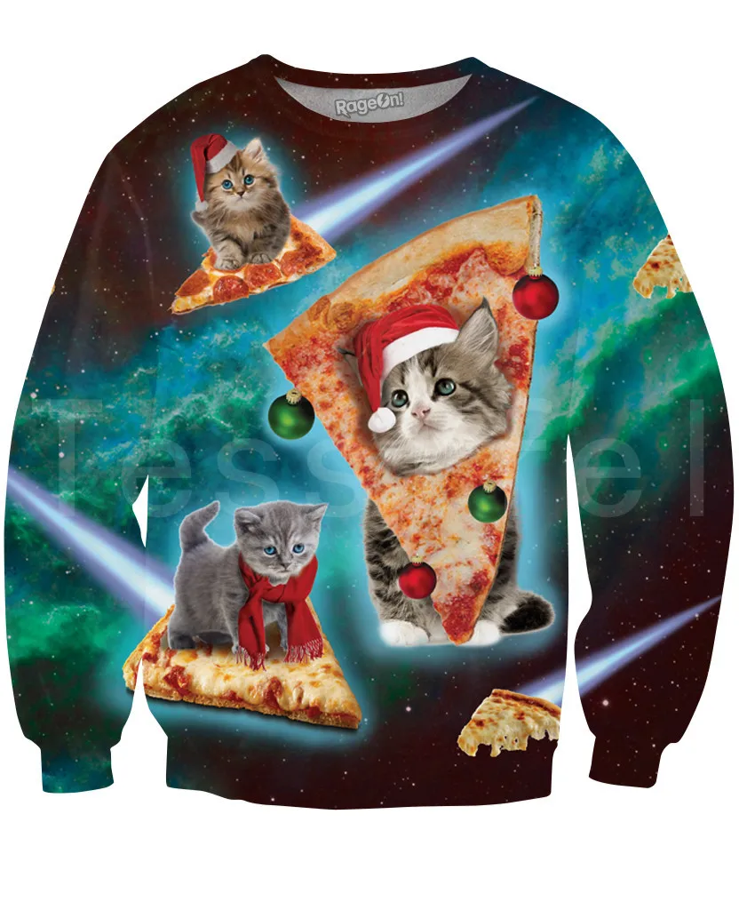 Sweatshirts Tessffel Счастливого Рождества Рождественский футболка с забавным мультипликационным принтом «красочные костюмы новая мода Harajuku 3DfullPrint унисекс толстовки Для мужчин Для женщин S-5 - Цвет: Sweatshirts