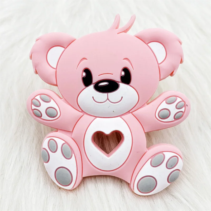 1PCS BPA Free Silicone Teethers Cartoon Animal DIY Pacifier  Baby Toys  Sensory Nursing Gift 3