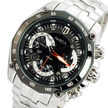 AMICA Высокое качество мужские Модные полностью стальные 100 м водонепроницаемые часы для дайвинга мужские спортивные часы с секундомером