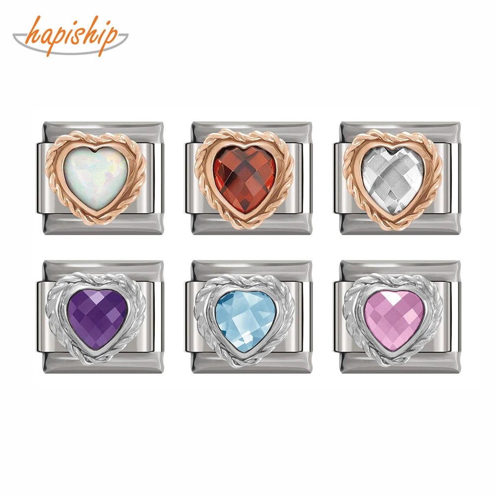 Hapiship 2019 топовый оригинальный браслет Daisy с 6 цветными сердечками из фианита